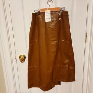 LONG FOUX LEATHER SKIRT NWT